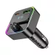 HOCO E81 bluetooth FM transmitter autós töltő USB+Type-C aljzat (30W, PD gyorstöltő 3.0, LED kijelző) FEKETE