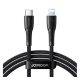 JOYROOM STARRY adatkábel (Type-C - lightning, 30W, PD gyorstöltő, LED jelzés, 100cm) FEKETE