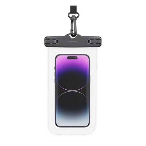 USAMS YD011 vízhatlan/vízálló tok (univerzális, IPX68, nyakba akasztható, 6.7" méret) ÁTLÁTSZÓ