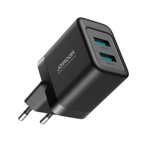 JOYROOM JR-TCN01 hálózati töltő 2 USB aljzat (12W, gyorstöltő) FEKETE