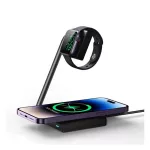 JOYROOM asztali töltőállvány 2in1 (15W, wireless, MagSafe, Apple Watch töltő, kábelt nem tartalmaz) FEKETE