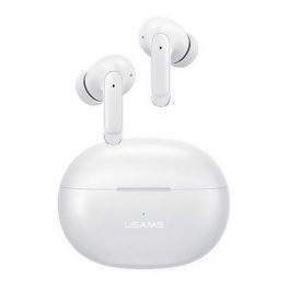   USAMS X-DON bluetooth fülhallgató SZTEREO (v5.3, TWS, mikrofon, zajszűrő + töltőtok) FEHÉR
