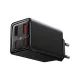 BASEUS hálózati töltő 2 USB+2 Type-C aljzat (65W, GaN6, gyorstöltő + Type-C kábel) FEKETE