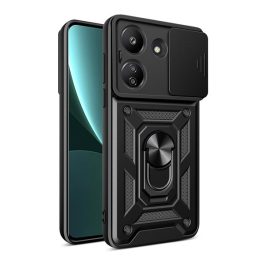 Defender szilikon telefonvédő (ütésállóság, tartógyűrű, kameravédő) FEKETE   Defender szilikon telefonvédő (ütésállóság, tartógyűrű, kameravédő) FEKETE