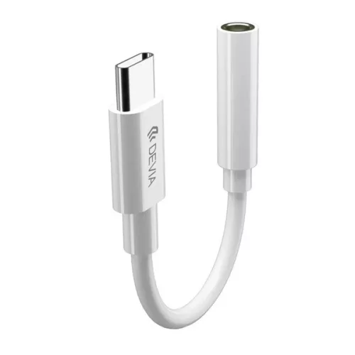 DEVIA audió kábel (3.5mm jack aljzat - Type-C) FEHÉR