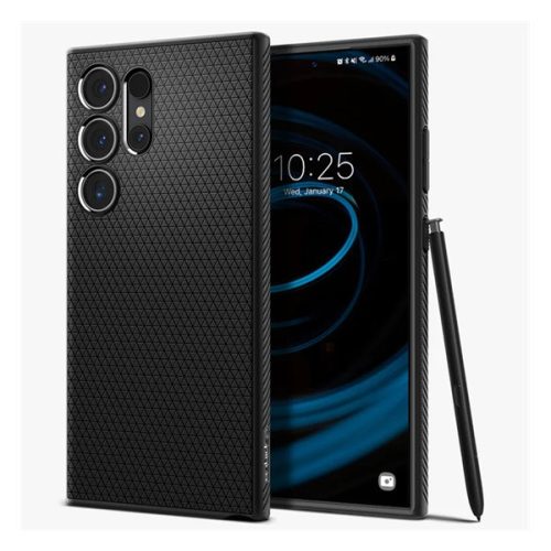 SPIGEN LIQUID AIR szilikon telefonvédő (ütésállóság, légpárnás sarok, rombusz) FEKETE