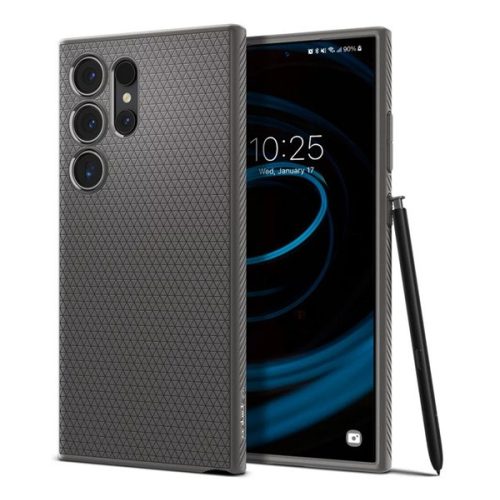 SPIGEN LIQUID AIR szilikon telefonvédő (ütésállóság, légpárnás sarok, rombusz) SÖTÉTSZÜRKE