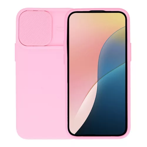 Szilikon telefonvédő (matt, mikrofiber plüss belső, kameravédő) RÓZSASZÍN