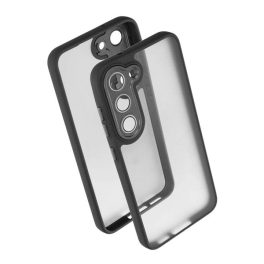   Szilikon telefonvédő (ütésállóság, akril hátlap, kameravédő) FEKETE