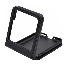   Tok álló, bőr hatású (FLIP, oldalra nyíló, asztali tartó, rombusz) FEKETE