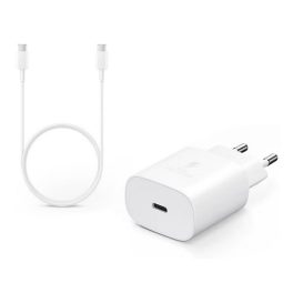 SAMSUNG hálózati töltő Type-C aljzat (25W, PD gyorstöltő 3.0 + EP-DG980BWE Type-C kábel) FEHÉR   SAMSUNG hálózati töltő Type-C aljzat (25W, PD gyorstöltő 3.0 + EP-DG980BWE Type-C kábel) FEHÉR