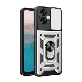 Defender szilikon telefonvédő (ütésállóság, tartógyűrű, kameravédő) EZÜST   Defender szilikon telefonvédő (ütésállóság, tartógyűrű, kameravédő) EZÜST