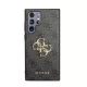 GUESS 4G BIG METAL LOGO műanyag telefonvédő (ütésállóság, bőr hatású hátlap) SÖTÉTSZÜRKE