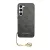 GUESS 4G CHARMS műanyag telefonvédő (textil hátlap, telefondísz) SÖTÉTSZÜRKE