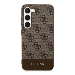   GUESS 4G STRIPE műanyag telefonvédő (textil hátlap) VILÁGOSBARNA