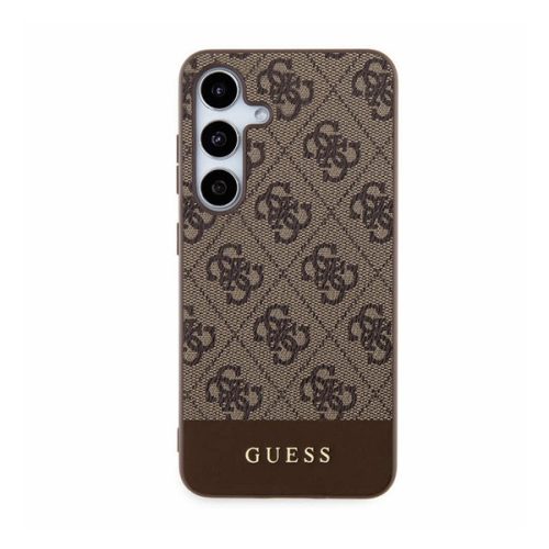 GUESS 4G STRIPE műanyag telefonvédő (textil hátlap) VILÁGOSBARNA