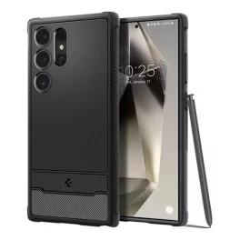   SPIGEN RUGGED ARMOR szilikon telefonvédő (ütésállóság, légpárnás sarok, karbon minta) FEKETE