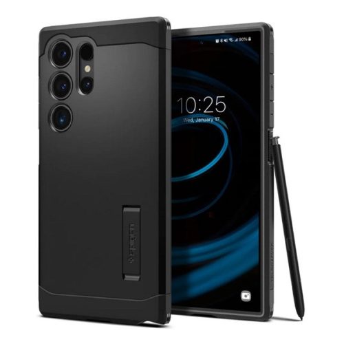 SPIGEN TOUGH ARMOR szilikon telefonvédő (ütésállóság, kitámasztó) FEKETE