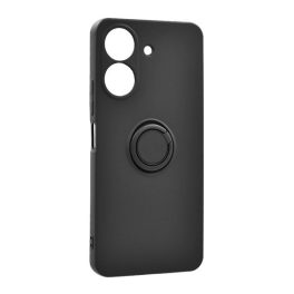 Szilikon telefonvédő (tartógyűrű, mikrofiber plüss belső, mágneses, kameravédő) FEKETE   Szilikon telefonvédő (tartógyűrű, mikrofiber plüss belső, mágneses, kameravédő) FEKETE