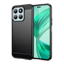   Szilikon telefonvédő (ütésállóság, légpárnás sarok, szálcsiszolt, karbon minta) FEKETE