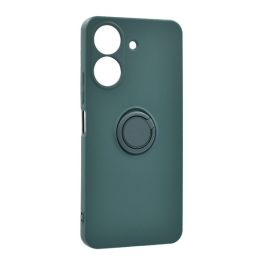 Szilikon telefonvédő (tartógyűrű, mikrofiber plüss belső, mágneses, kameravédő) SÖTÉTZÖLD   Szilikon telefonvédő (tartógyűrű, mikrofiber plüss belső, mágneses, kameravédő) SÖTÉTZÖLD