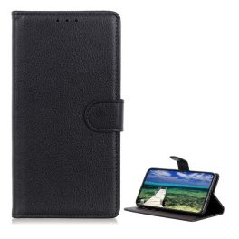   Tok álló, bőr hatású (FLIP, oldalra nyíló, asztali tartó, prémium) FEKETE