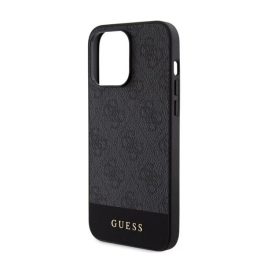   GUESS 4G STRIPE műanyag telefonvédő (textil hátlap, MagSafe) FEKETE