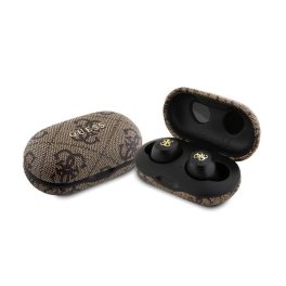   GUESS PU METAL LOGO bluetooth fülhallgató SZTEREO (v5.3, TWS, mikrofon, zajszűrő, IPX5 vízálló + töltőtok) BARNA