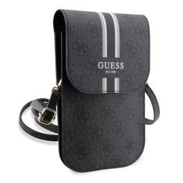   GUESS PU QUILTED 4G METAL LOGO kézitáska álló (univerzális, bőr hatású, vállpánt) FEKETE