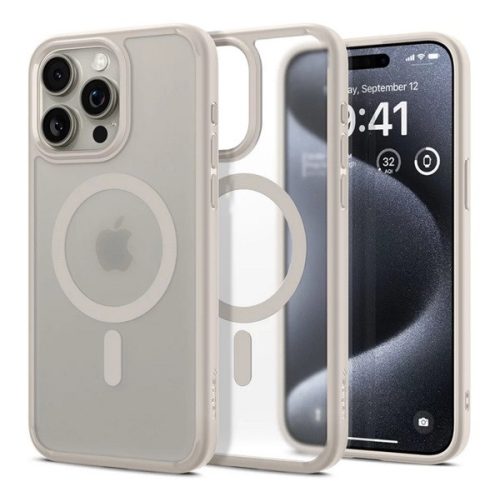 SPIGEN ULTRA HYBRID MAG műanyag telefonvédő (ütésállóság, légpárnás keret, matt, MagSafe) TITÁNSZÜRKE