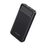 AWEI P5K vésztöltő 2 USB+2 Type-C aljzat (10000mAh, 2.1A, PD gyorstöltő) FEKETE