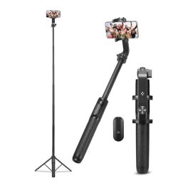   SPIGEN S560W szelfibot (univerzális, bluetooth vezérlő gomb, tripod állvány, 162cm magas, 190°-ban forgatható) FEKETE