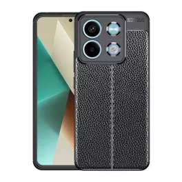   Szilikon telefonvédő (ütésállóság, bőr hatású, varrás minta) FEKETE