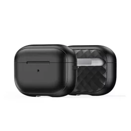   DUX DUCIS PECC szilikon tok (ütésállóság, karabíner, rombusz) FEKETE Apple AirPods Pro 2