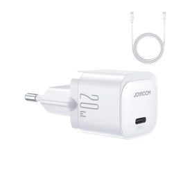 JOYROOM MINI hálózati töltő Type-C aljzat (20W, PD gyorstöltő + Type-C kábel) FEHÉR   JOYROOM MINI hálózati töltő Type-C aljzat (20W, PD gyorstöltő + Type-C kábel) FEHÉR