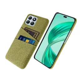   Műanyag telefonvédő (ütésállóság, kártyatartó, textil hatás) CITROMSÁRGA