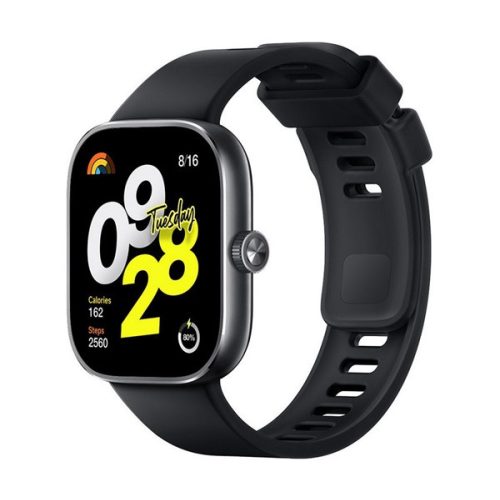 REDMI Watch 4 okosóra (szilikon szíj, aktivitásmérő, pulzusmérő, GPS, 5ATM, vízálló, 150+ sport mód) FEKETE