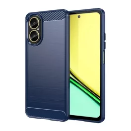   Szilikon telefonvédő (ütésállóság, légpárnás sarok, szálcsiszolt, karbon minta) SÖTÉTKÉK