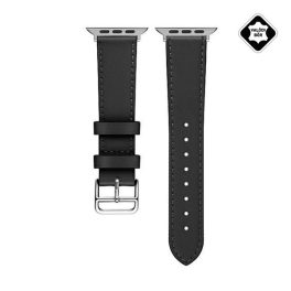 Pótszíj (univerzális, 22mm, valódi bőr, levarrt szél) FEKETE   Pótszíj (univerzális, 22mm, valódi bőr, levarrt szél) FEKETE