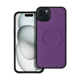   ROAR MAG MORNING szilikon telefonvédő (ECO bőr hatású, mikrofiber plüss belső, MagSafe) LILA