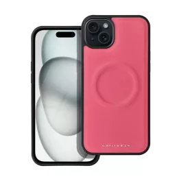   ROAR MAG MORNING szilikon telefonvédő (ECO bőr hatású, mikrofiber plüss belső, MagSafe) RÓZSASZÍN