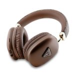 GUESS PU LEATHER 4G TRIANGLE LOGO bluetooth fejhallgató SZTEREO (v5.3, mikrofon, zajszűrő, IPX4 vízálló) BARNA