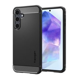SPIGEN RUGGED ARMOR szilikon telefonvédő (ütésállóság, légpárnás sarok, karbon minta) FEKETE   SPIGEN RUGGED ARMOR szilikon telefonvédő (ütésállóság, légpárnás sarok, karbon minta) FEKETE