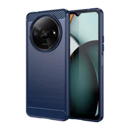   Szilikon telefonvédő (ütésállóság, légpárnás sarok, szálcsiszolt, karbon minta) SÖTÉTKÉK