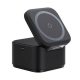 BASEUS asztali töltő 2in1 (20W, wireless, Apple Airpods + csévélhető Type-C tápkábel) FEKETE