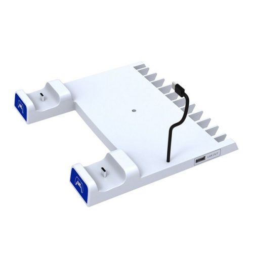 IPEGA töltő állomás (USB, 2 kontroller egyidejű töltése, LED jelzés, PS5 kompatibilis + Type-C kábel) FEHÉR