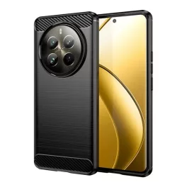   Szilikon telefonvédő (ütésállóság, légpárnás sarok, szálcsiszolt, karbon minta) FEKETE