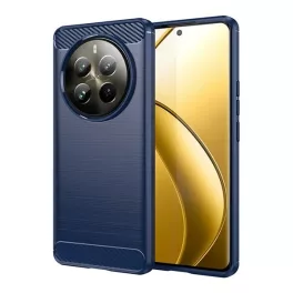   Szilikon telefonvédő (ütésállóság, légpárnás sarok, szálcsiszolt, karbon minta) SÖTÉTKÉK