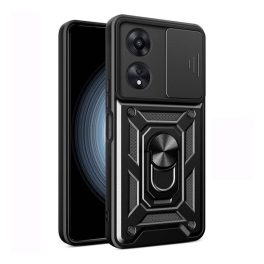 Defender szilikon telefonvédő (ütésállóság, tartógyűrű, kameravédő) FEKETE   Defender szilikon telefonvédő (ütésállóság, tartógyűrű, kameravédő) FEKETE