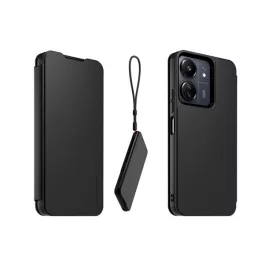   MADE FOR XIAOMI tok álló, bőr hatású (FLIP, oldalra nyíló, kártyazseb + kézpánt) FEKETE